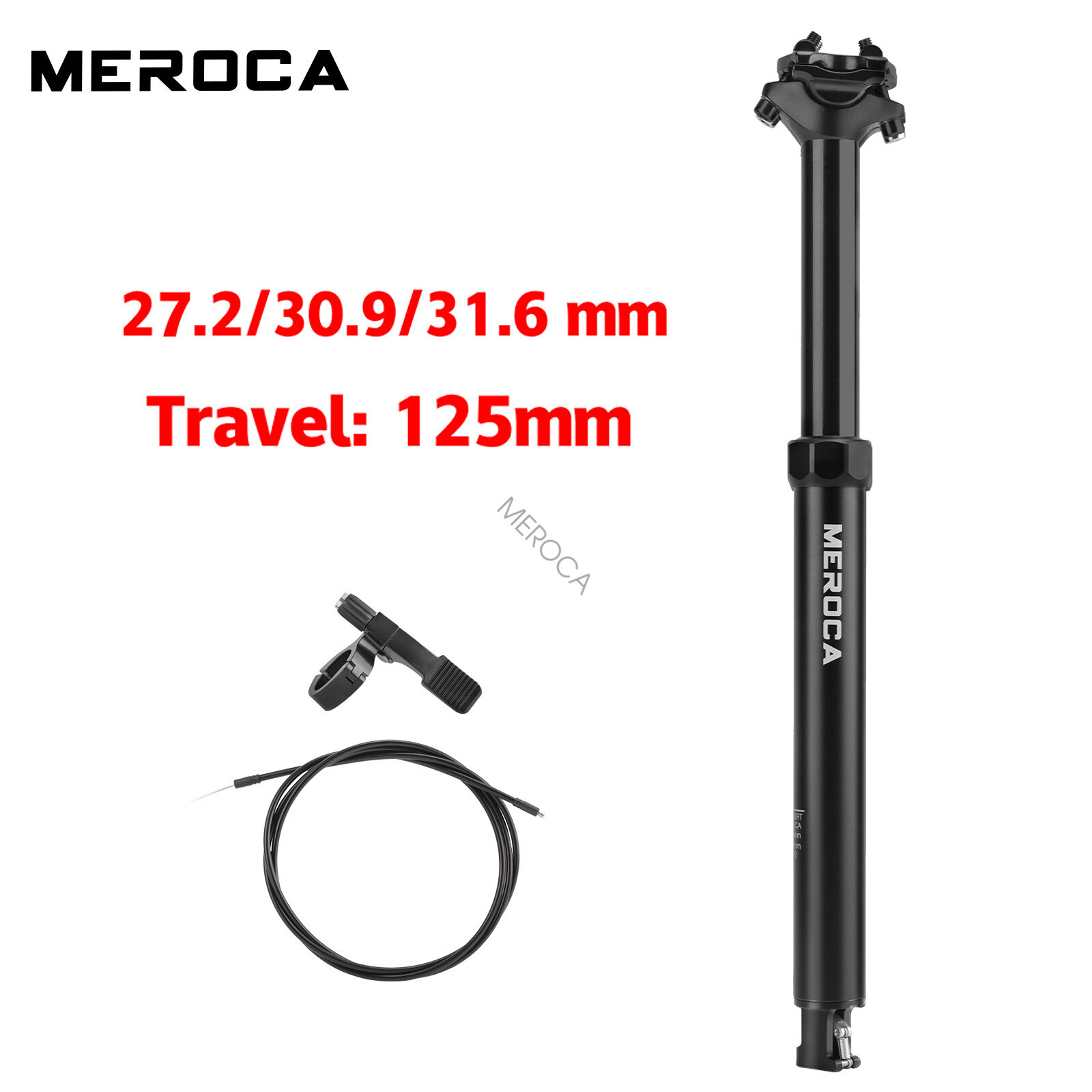 MEROCA Dropper Seat Post Mountain Bike Seatpost 27.2/30.9/31.6mm 125mm Travel