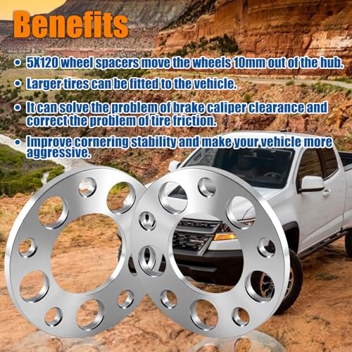 10mm 5x120mm Wheel Spacers Fit for 128i 135i 318i 10mm, No Lug Bolts silver