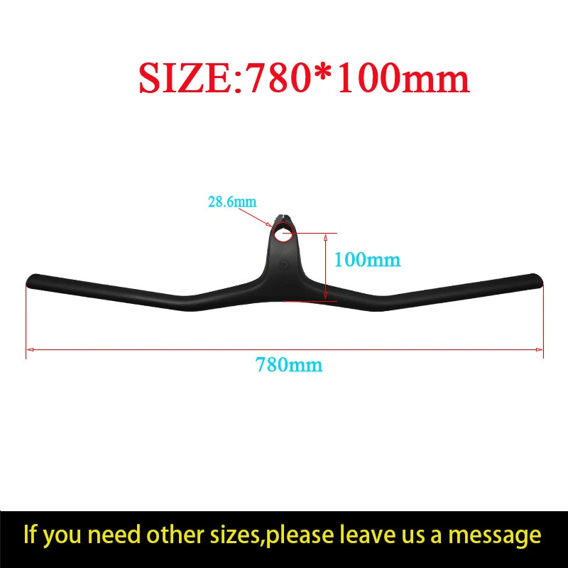 XC Mountain Bicycle Riser/Flat Handlebar Carbon Integrated Handlebar 660mm-780mm