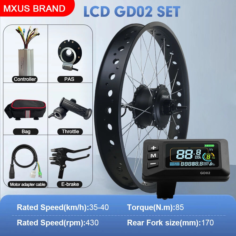 Snow Fat Electric Bike 20 24 26» 48V 750W Rear Rotate Hub Motor Dropout 170mm