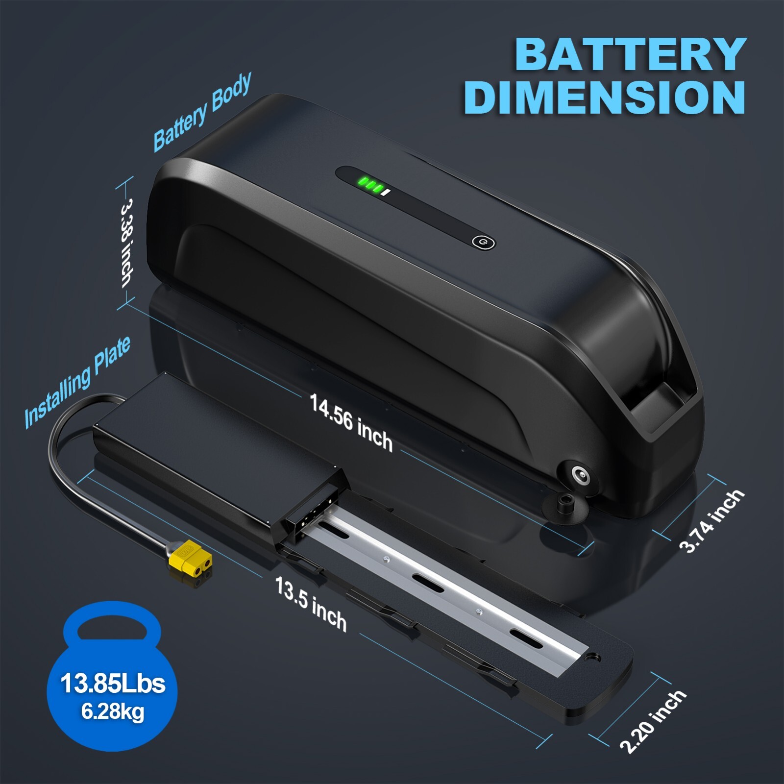 H HAILONG 36V 48V 52V Battery Electric Bike Scooter Battery For 200W-1500W ebike