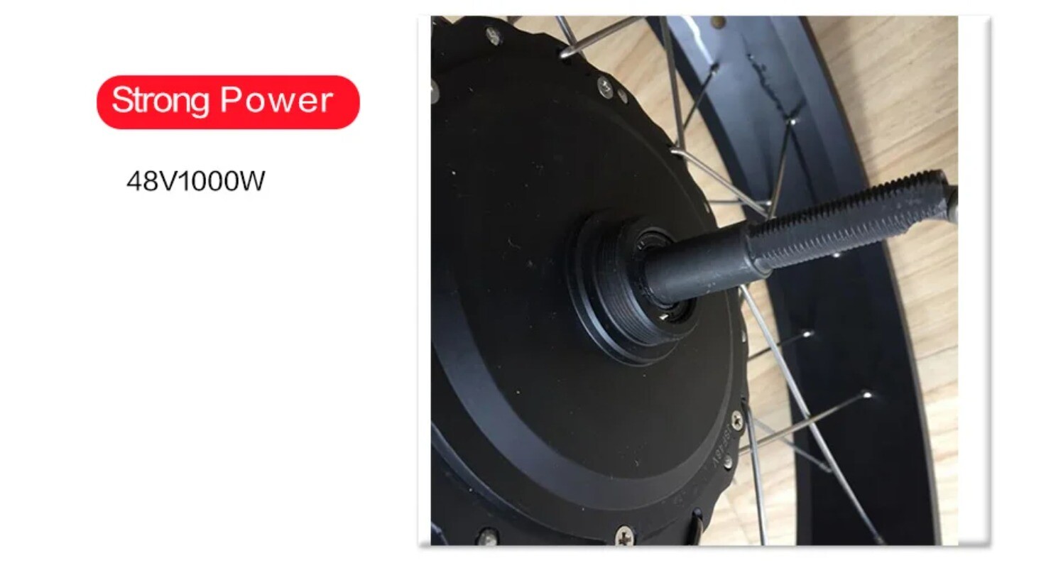 20 24 26er Snow E-bike Fat Tire Brushless Gear Rear Hub Motor Wheel 48V 1000W