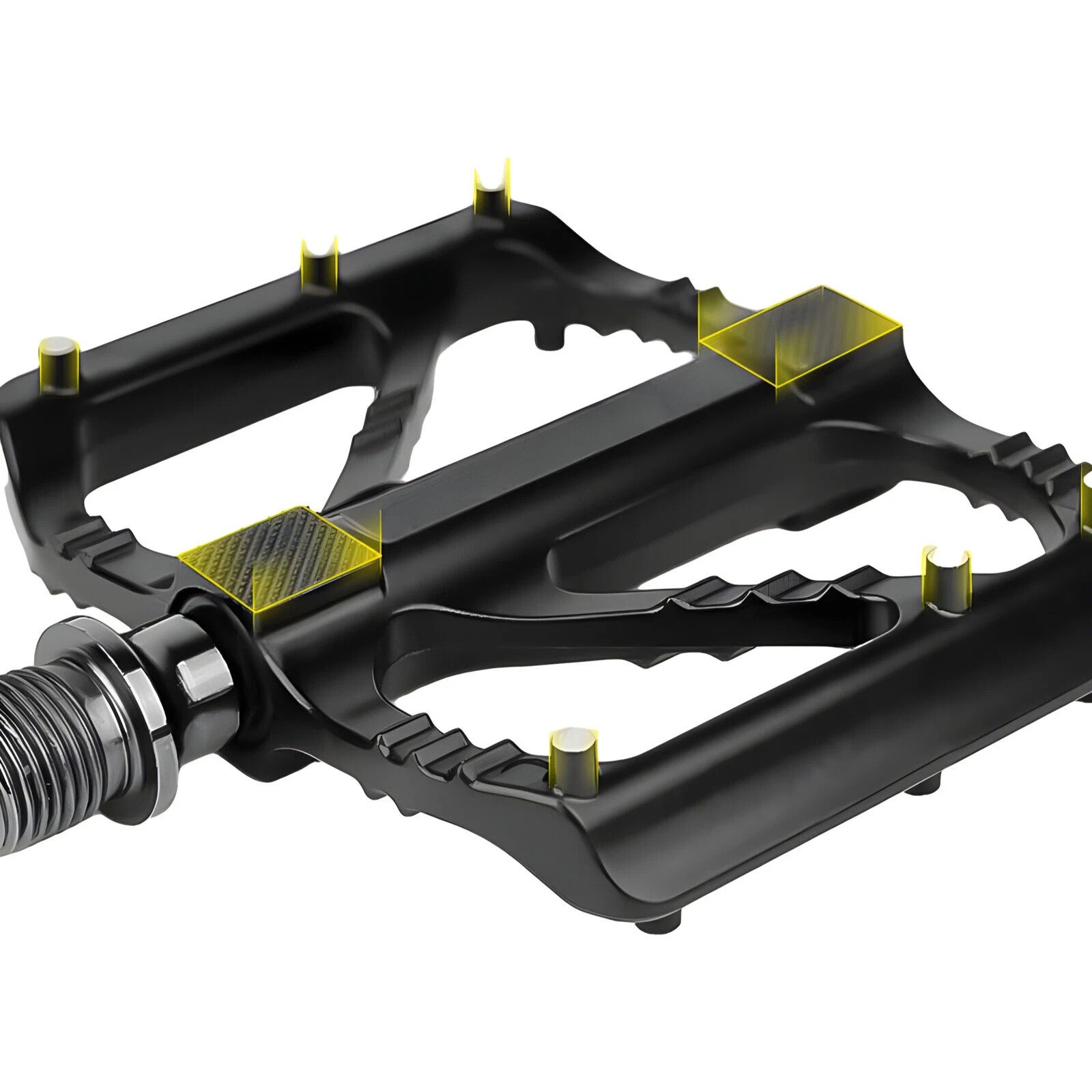 1 Pair 9/16″ Flat MTB Bicycle Pedals Aluminum Alloy Non Slip Cleat Bearing