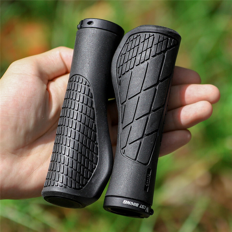 WEST BIKING Bicycle Handlebar Grips Ergonomic Lock-on Rubber Cycling Bike Grips