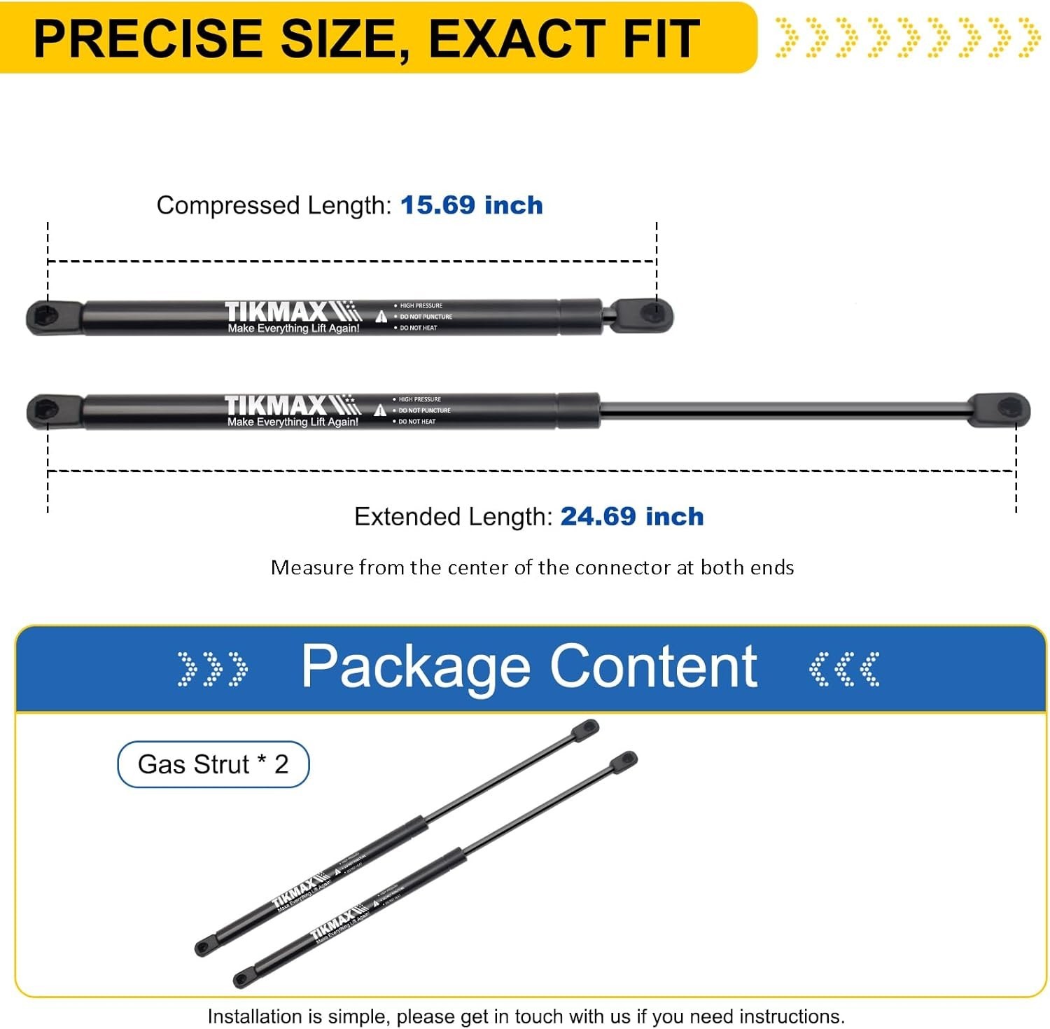 Rear Hatch Liftgate Gas Struts for Chevy Suburban 1500 2500 00-06, Tahoe GMC Yuk