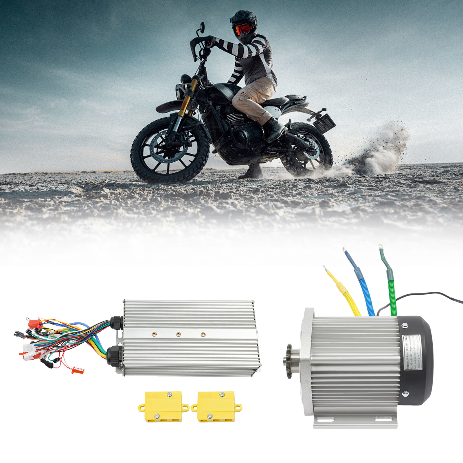 1500W 60V Permanent DC Motor Kit with Controller 65A For Electric Scooter E-bike