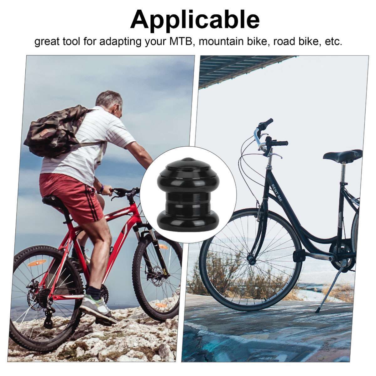 34mm 1-1/8″ Threadless Ball External Bearing Headset for 28.6mm Fork MTB Bicycle