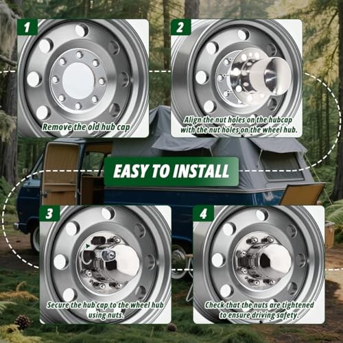 4 Pcs 5.15″ Push Through Wheel Center Caps for 8 OD:5.15″ H:2.13″&5.94″ Chrome