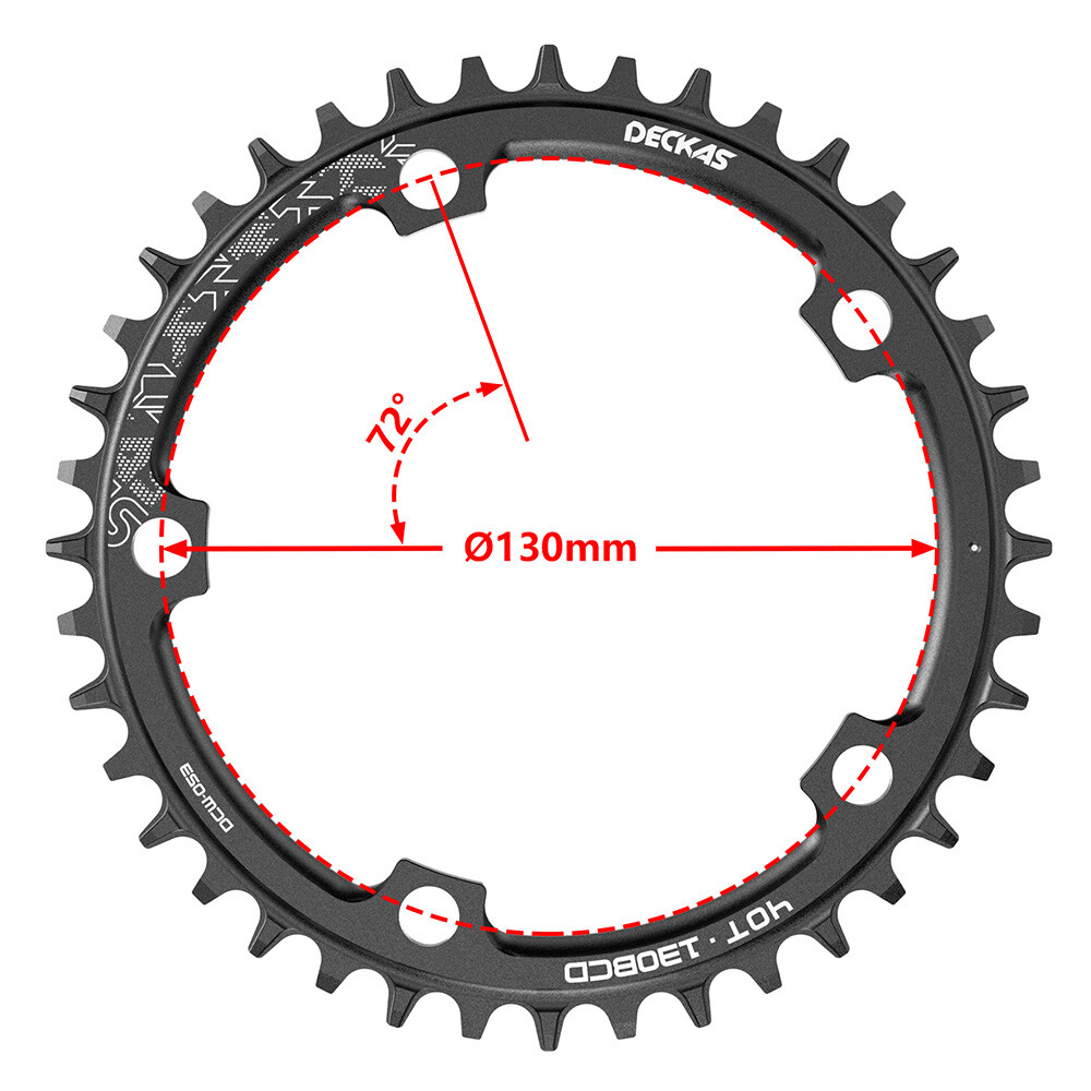 DECKAS 130BCD Chainring Bike Narrow Wide Chainwheel 50-58T for 7 8 9 10 11 Speed