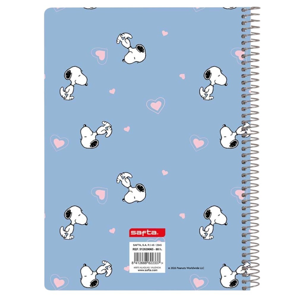 Safta, Peanuts Snoopy and Woodstock Spiral Notebook (15.5x22cm)