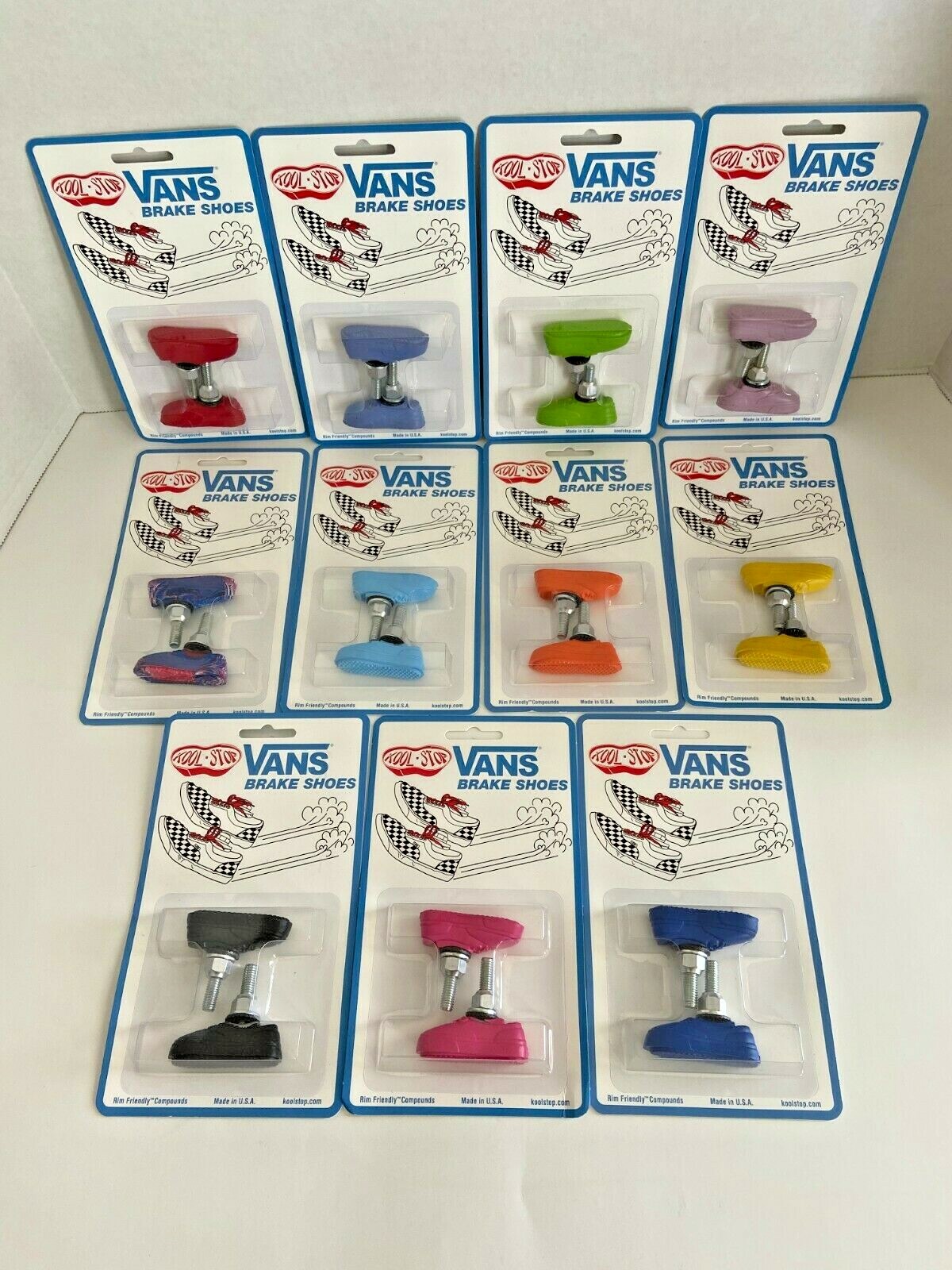 Kool Stop Vans Shoe BMX Brake Pads Bike Brakes Threaded Post, Choose Your Color