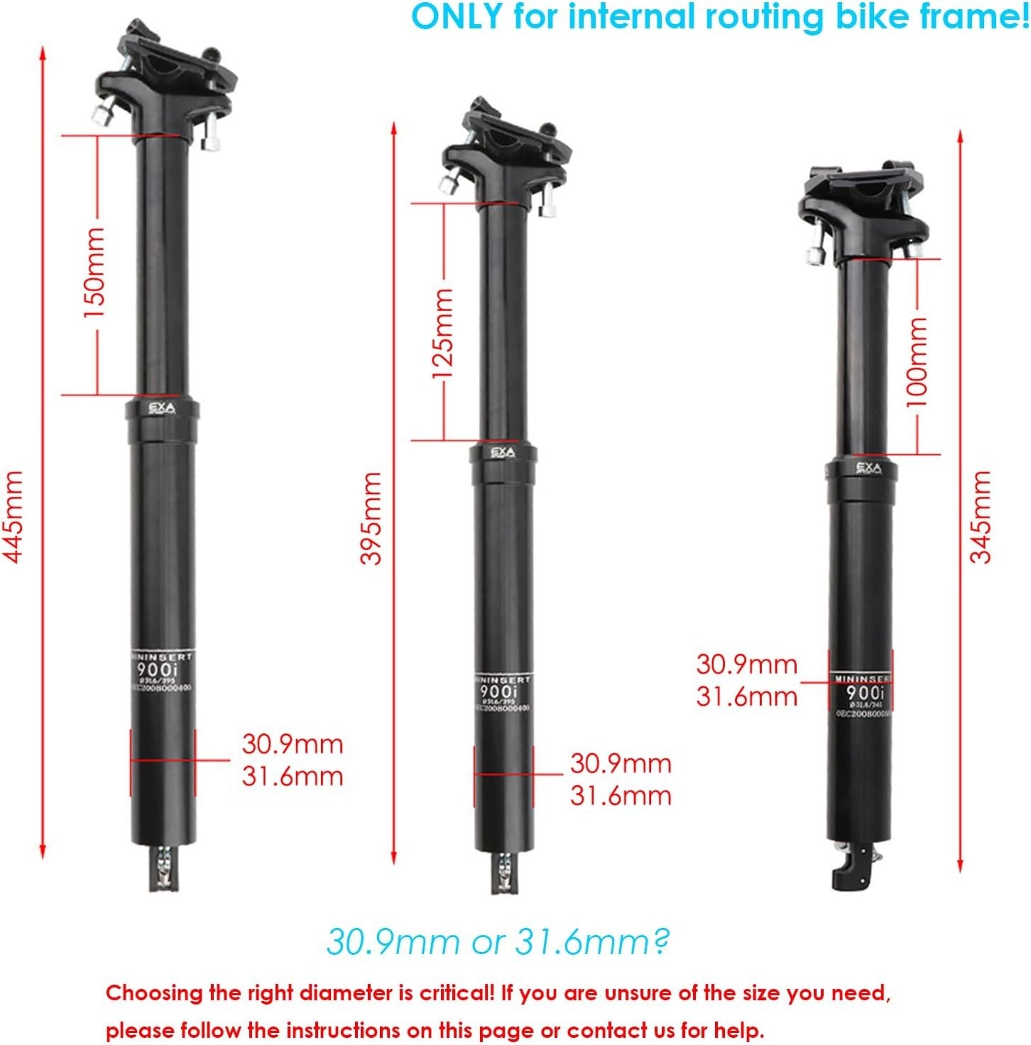 EXA Form 900i 30.9mm Dropper Post with Remote Lever and Cable Kit MTB/…
