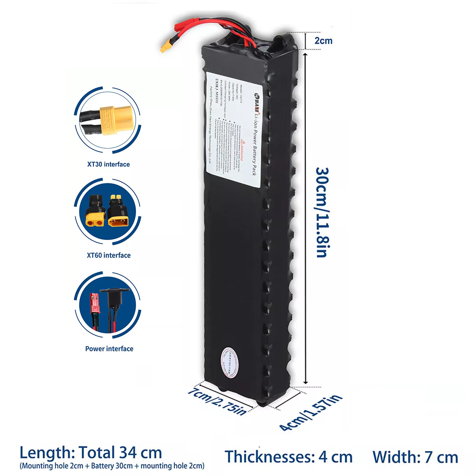 10S3P 36V 7800mAh Li-ion Battery For Electric Scooter Ebike Battery Replacement