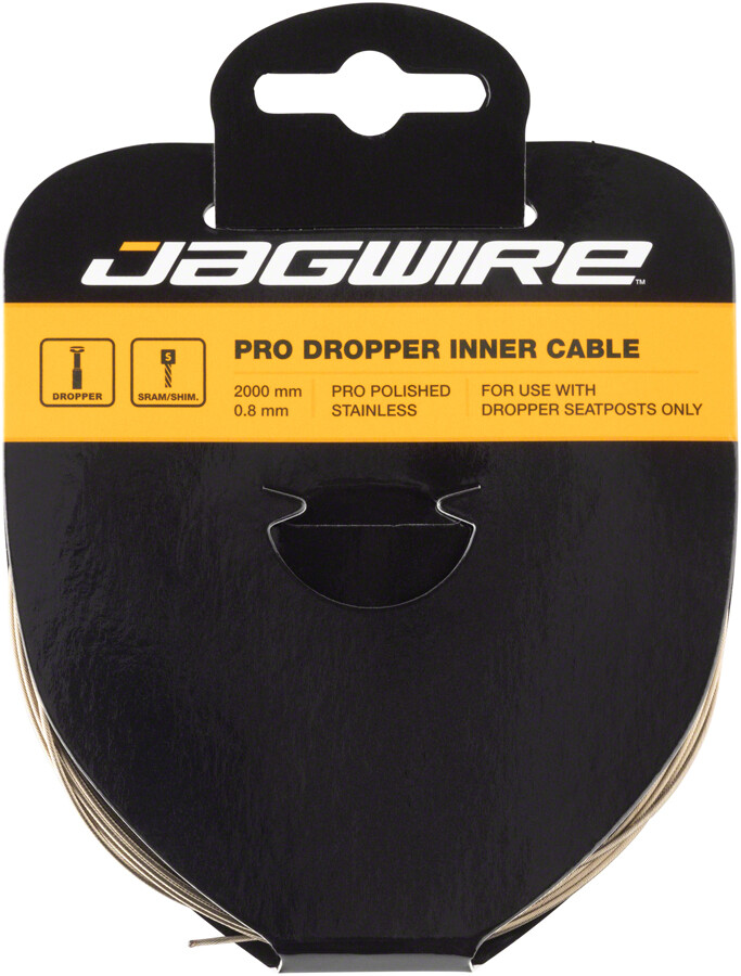Jagwire Pro Dropper Inner Cable – 0.8 x 2000mm, Polished Stainless Steel