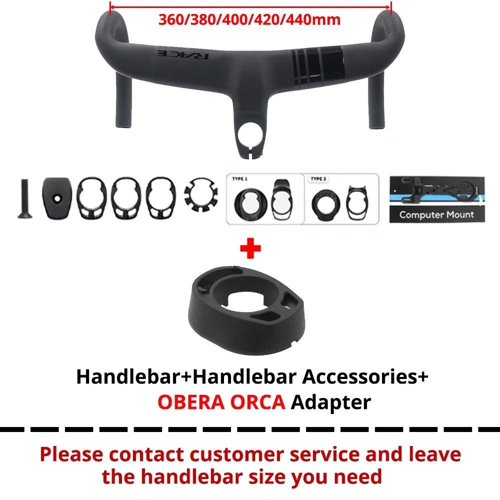 Full Carbon Internal Cable Integrated Road Bike Handlebar -10 Degree 360-420mm