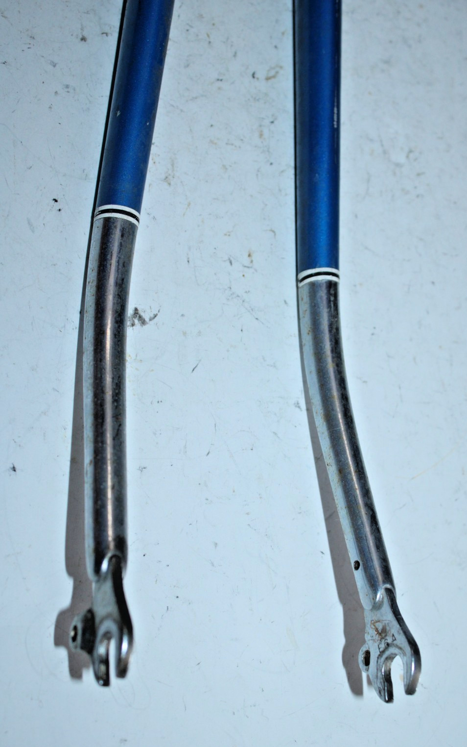 Vintage Rigid Touring Road Bike Fork 700c 1″ Threaded 175mm Blue Steel Commuter~