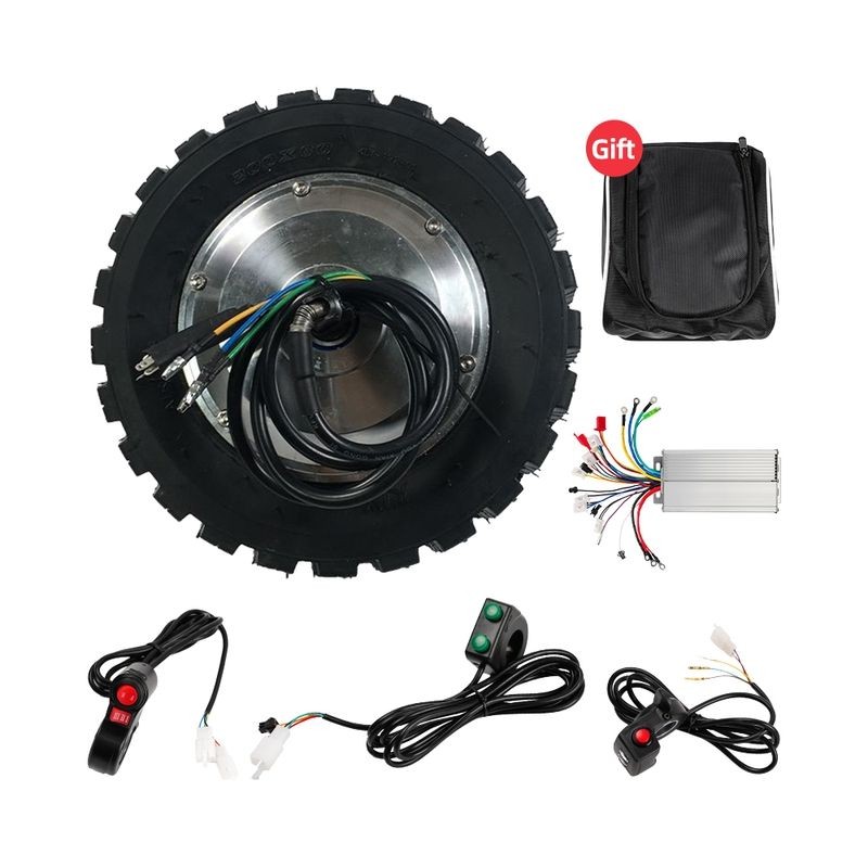 LUNYEE 8 Inch Electric BLDC Wheel Geared Hub Motor Double Shaft Hub Motor Kit