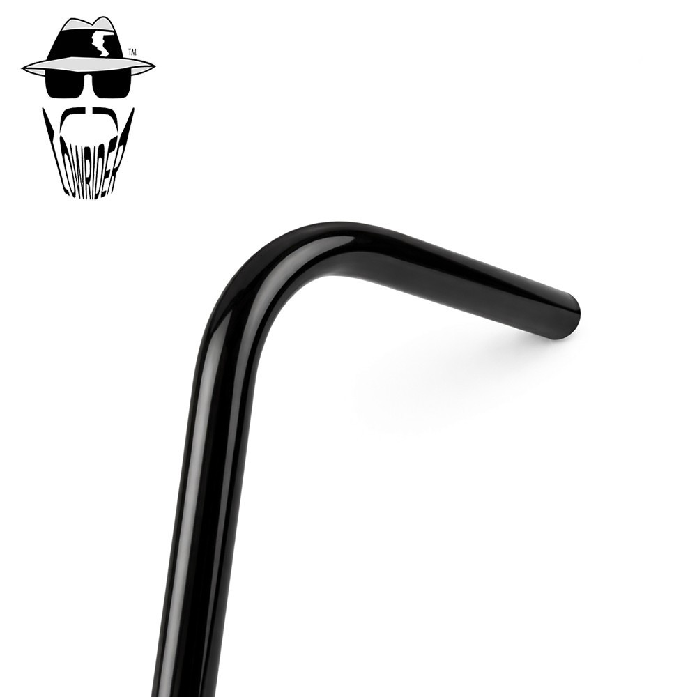 GENUINE VINTAGE LOWRIDER STEEL BICYCLE 9″ RISE V APE HANDLEBAR 25.4MM IN BLACK.