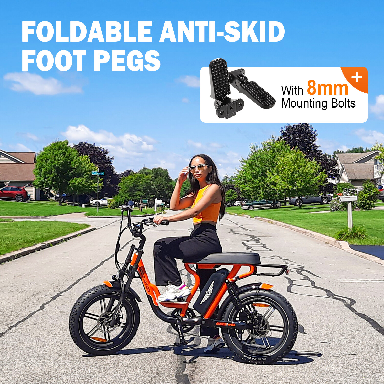 2pcs Bike Rear Footrest Foot Peg Pedal Bicycle Pedal Black For M-60, M-66, M-70