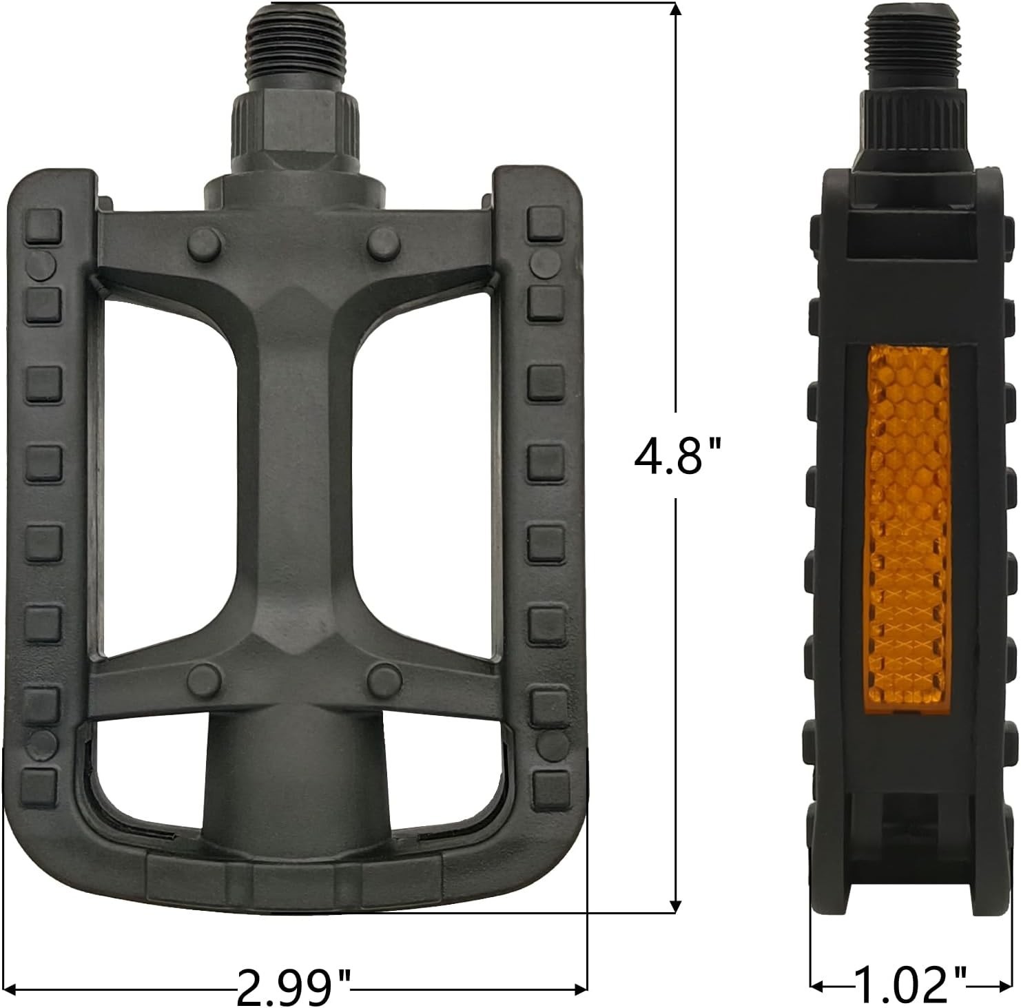 Bike Pedals, 9/16″ Non-Slip Bike Pedals with Reflectors, Bicycle Pedals for R…
