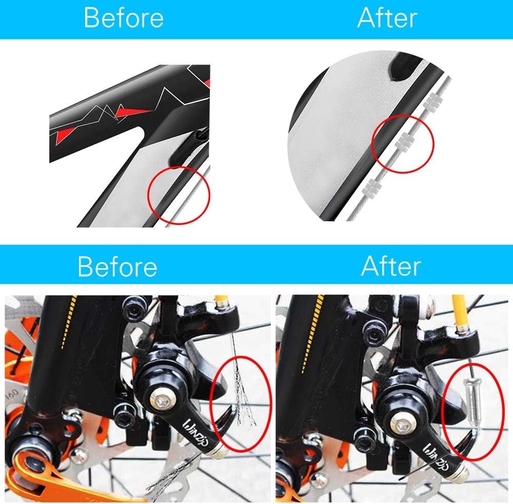 18 PCS Bike Brake and Shifter Cable Set – Durable Stainless Steel & Zinc-Coated