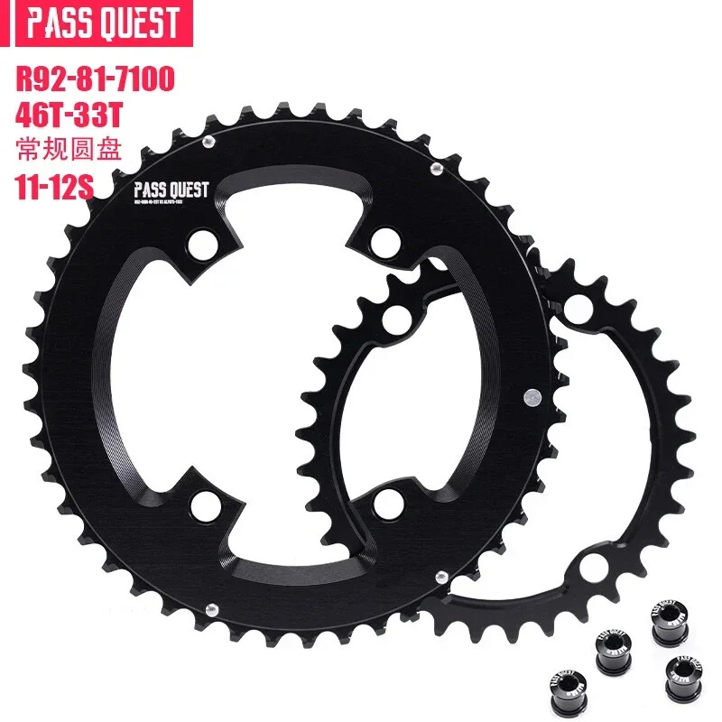 110bcd 4 Bolts Double Chainring 54T-35T Road Bicycle Crankset Round Chainwheels