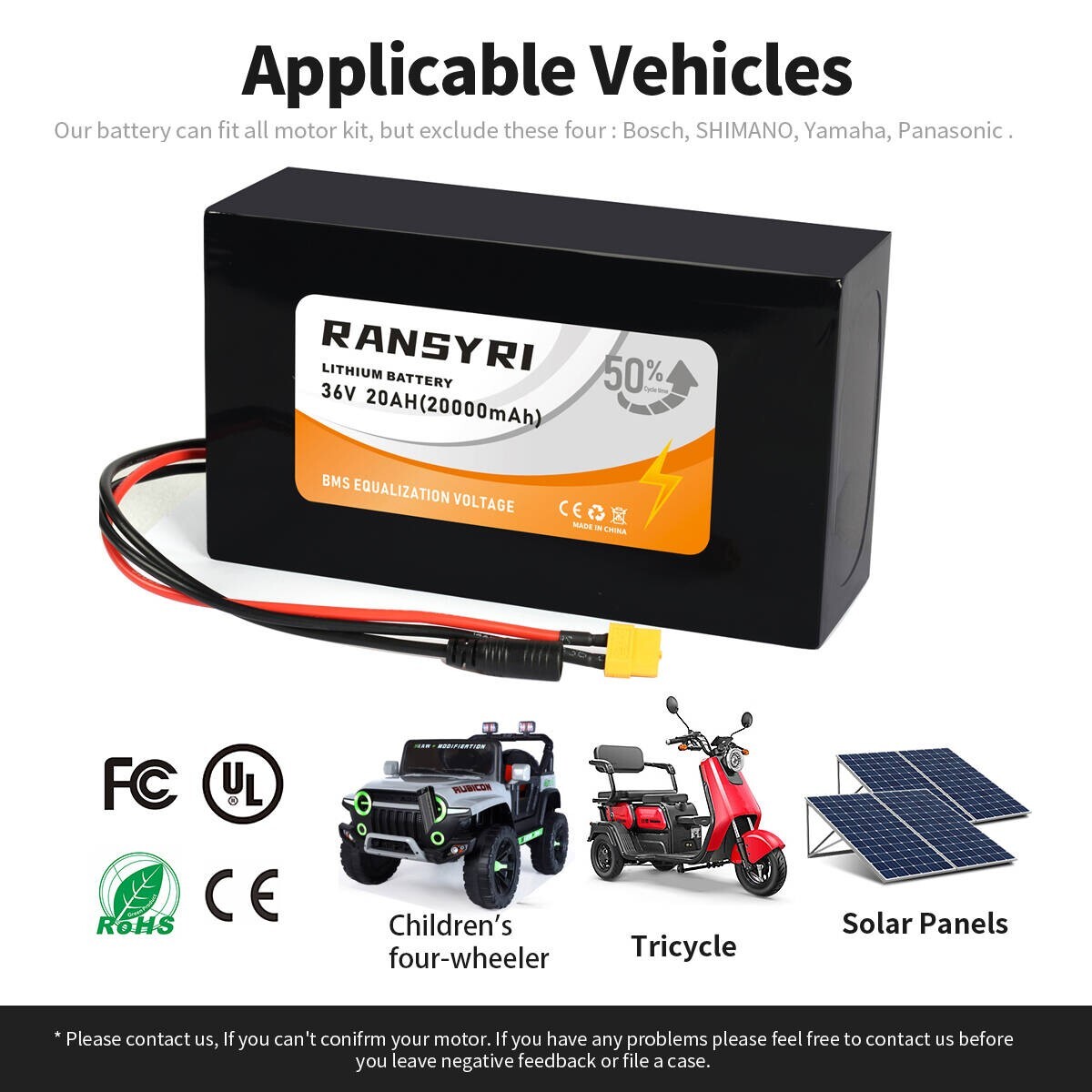 36V 20AH Battery Li-ion Battery Pack High Performance for Electric motor