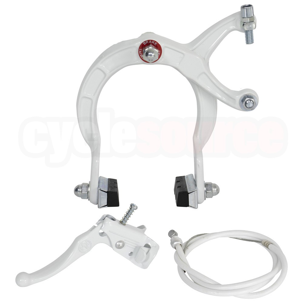 OLD SCHOOL PRO+ BMX BIKE MX FRONT BRAKE LEVER CABLE CALIPER BICYCLE WHITE