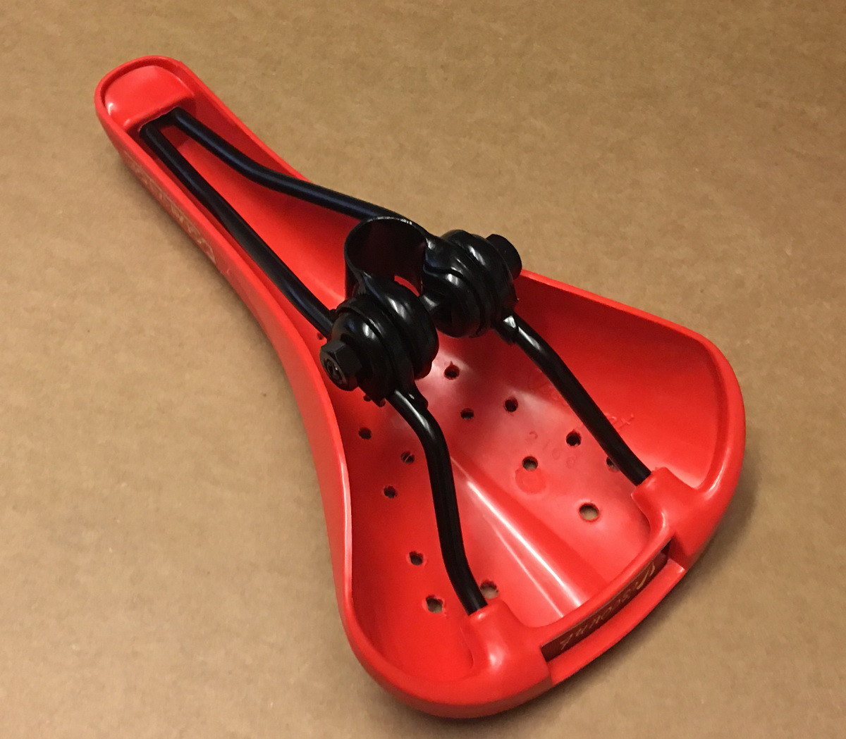 RED Viscount Dominator BMX Bicycle Seat- Old School Hard Shell saddle