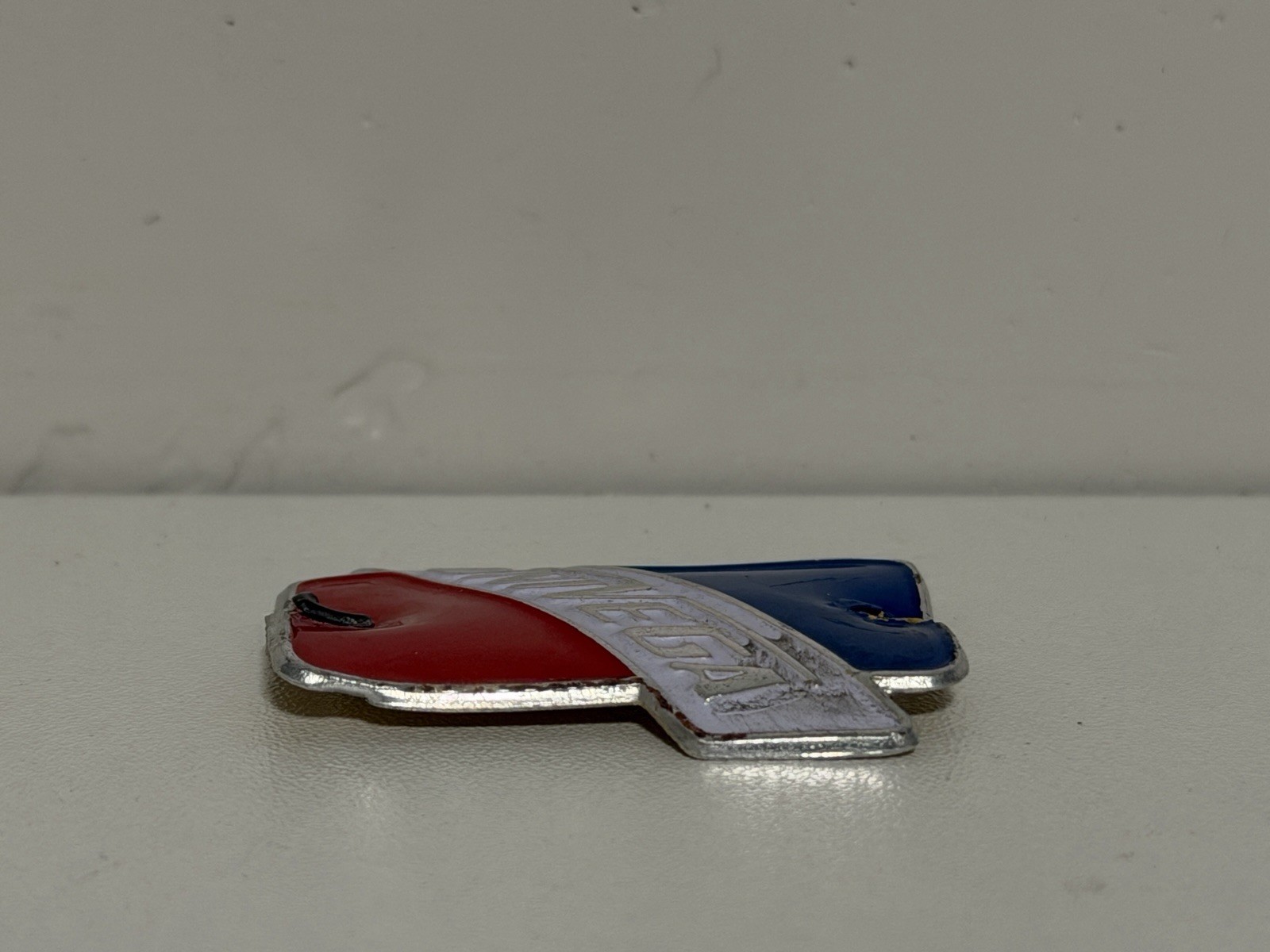 Vintage Univega Head Bicycle Badge Red White & Blue Bike