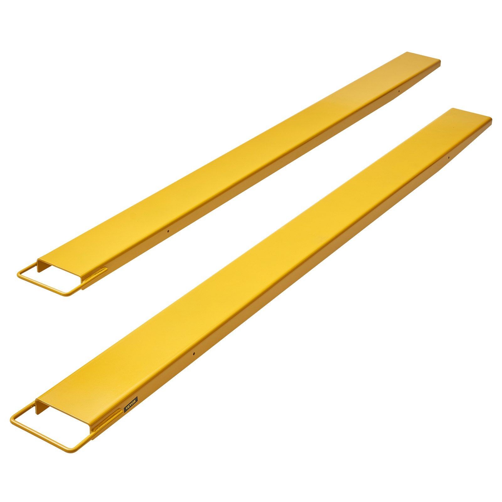 High Capacity Fork Extensions 96inch L 4.5inch W 4000lb Carbon Steel Yellow