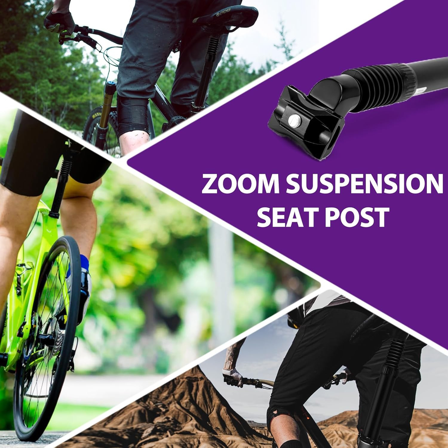 Zoom Bike Suspension Seatpost: 27.2/30.9/31.6 X 350 Mm Shock Absorber Damper Bic