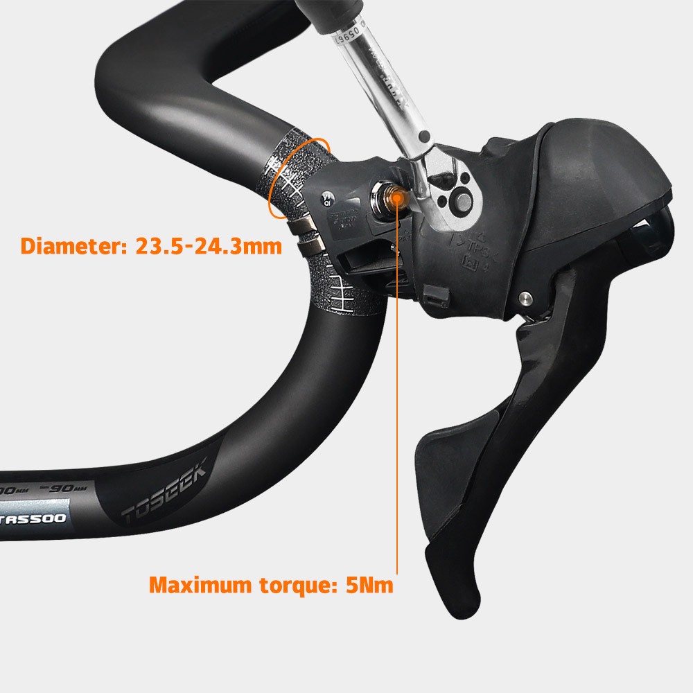 TOSEEK Carbon Fiber Integrated Handlebar -8° Gravel Road Bicycle Drop Bar 28.6mm