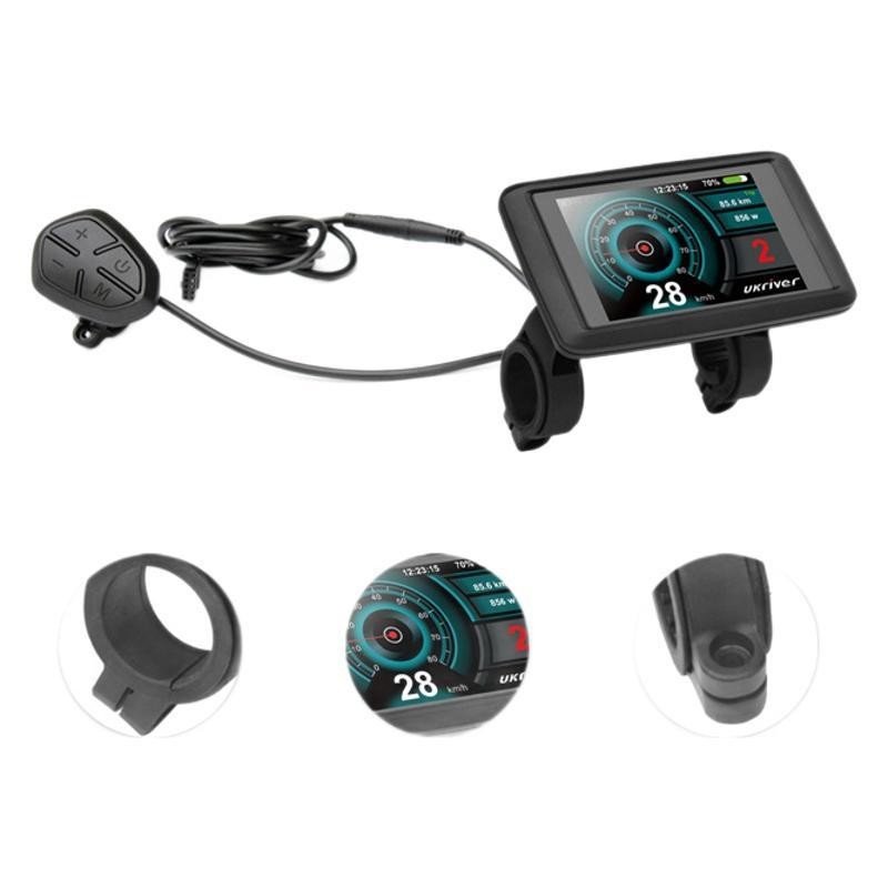 E-Bike Compatible UKC1+ Smart LCD Color Screen with light wire 5PIN SM plug.