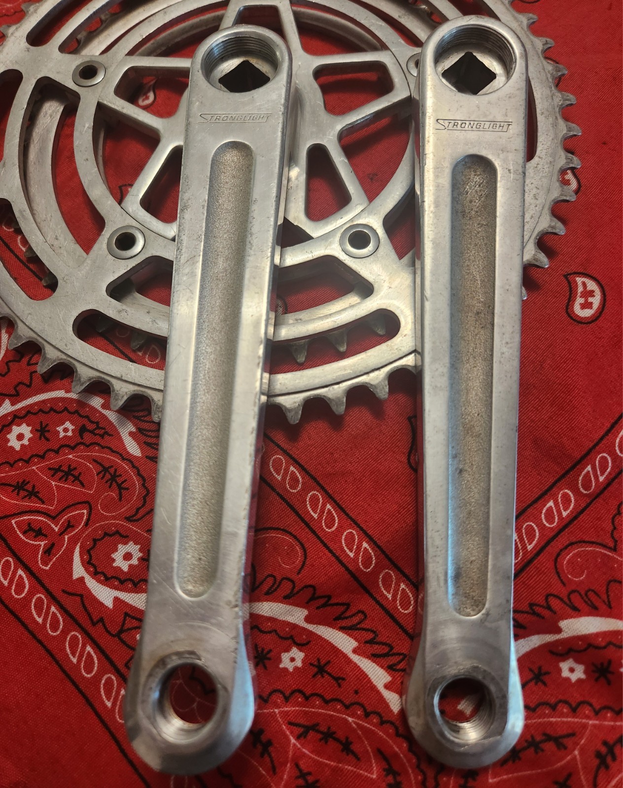 Vintage Stronglight Modele Depose Double Crankset 52-40T Road Bike 14×1.25 170mm