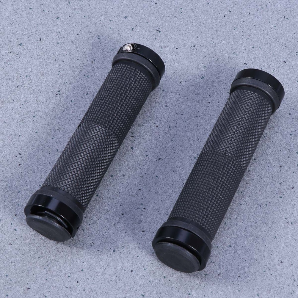 Set of 2 Durable Black Aluminum Alloy Handle Sleeves for Bike Shock Resistance