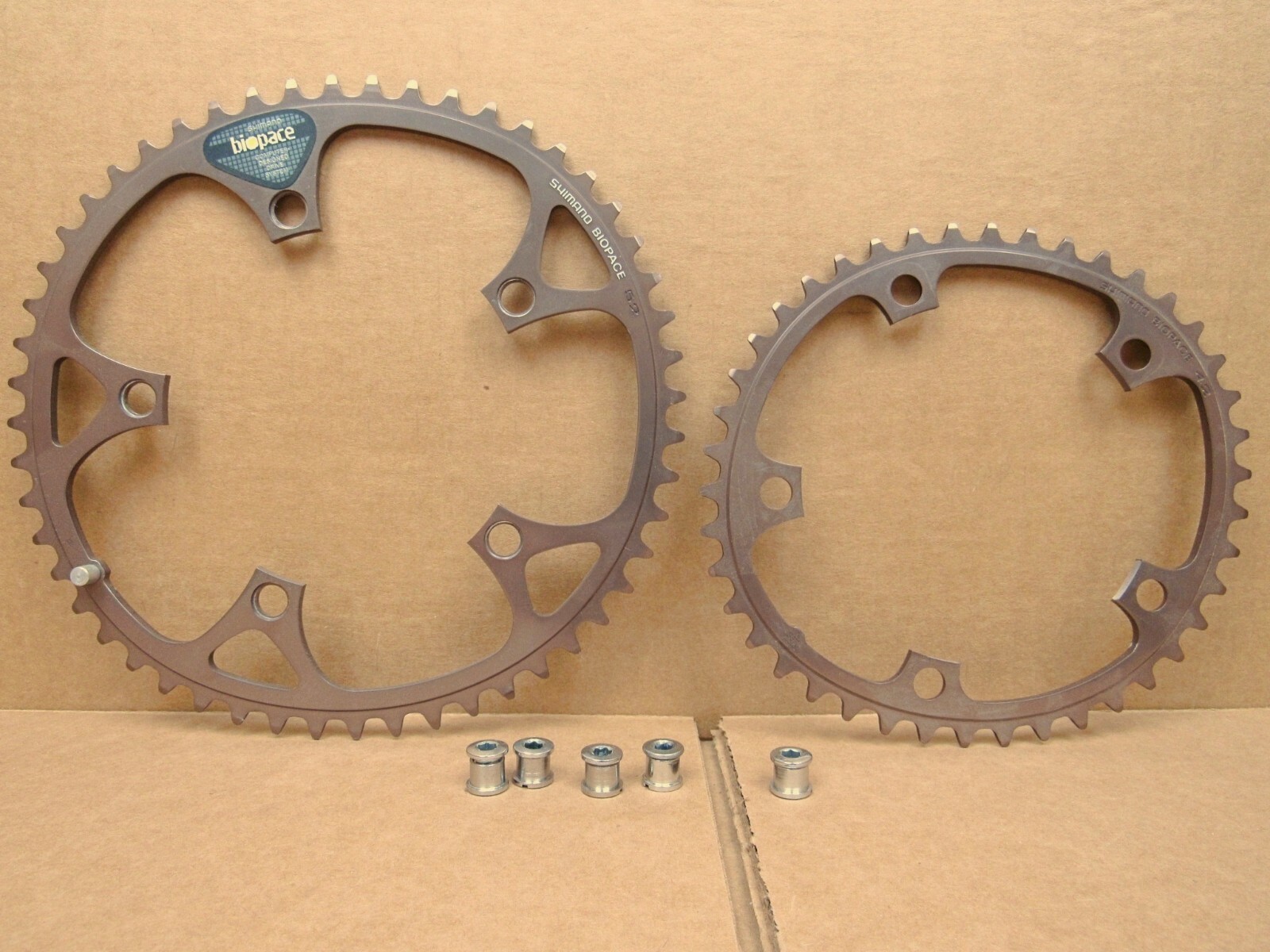 New-Old-Stock Shimano 600EX Biopace Chainrings..52×42 w/130mm BCD