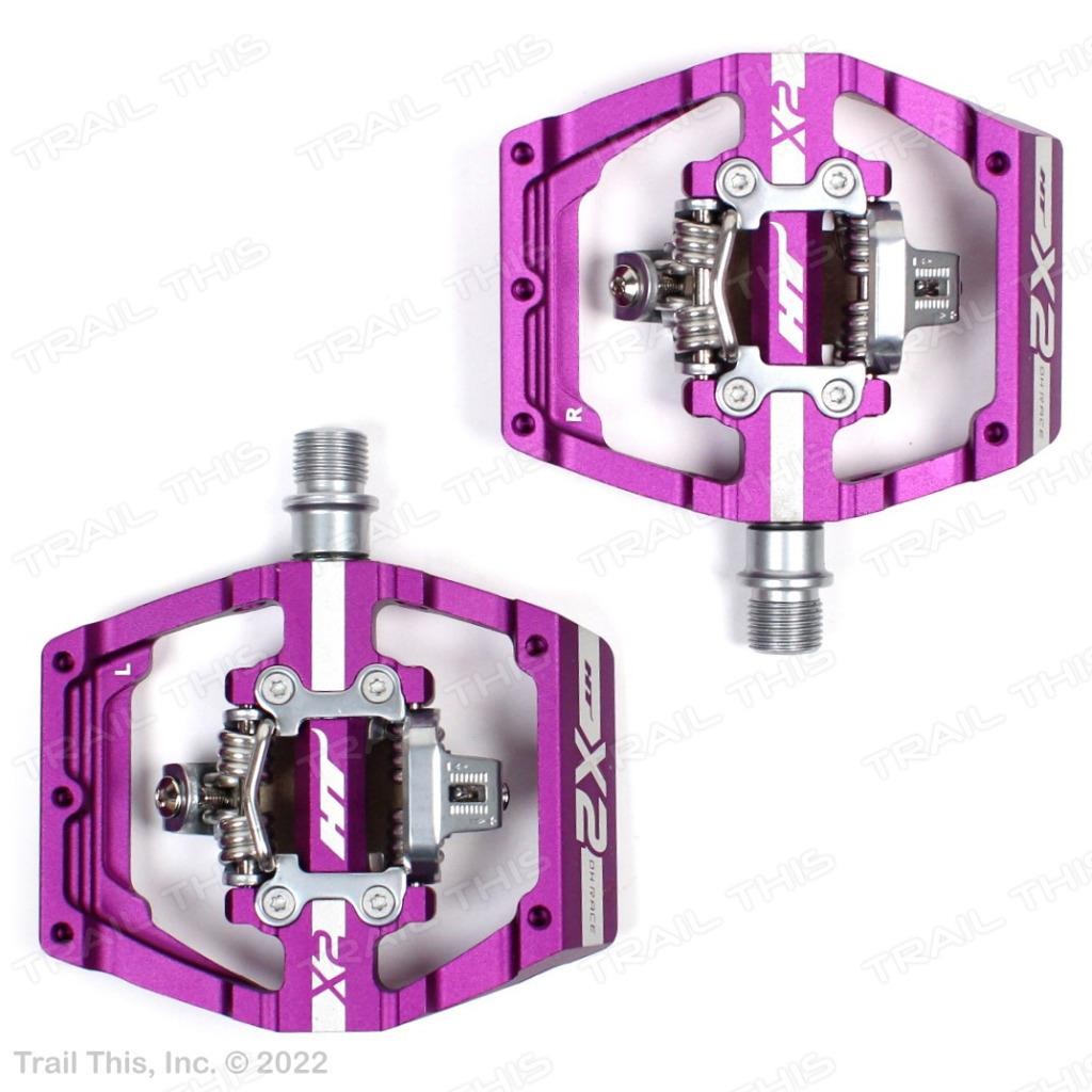 HT Components X2 Purple Pedals Clipless Downhill Bike Platform CrMo