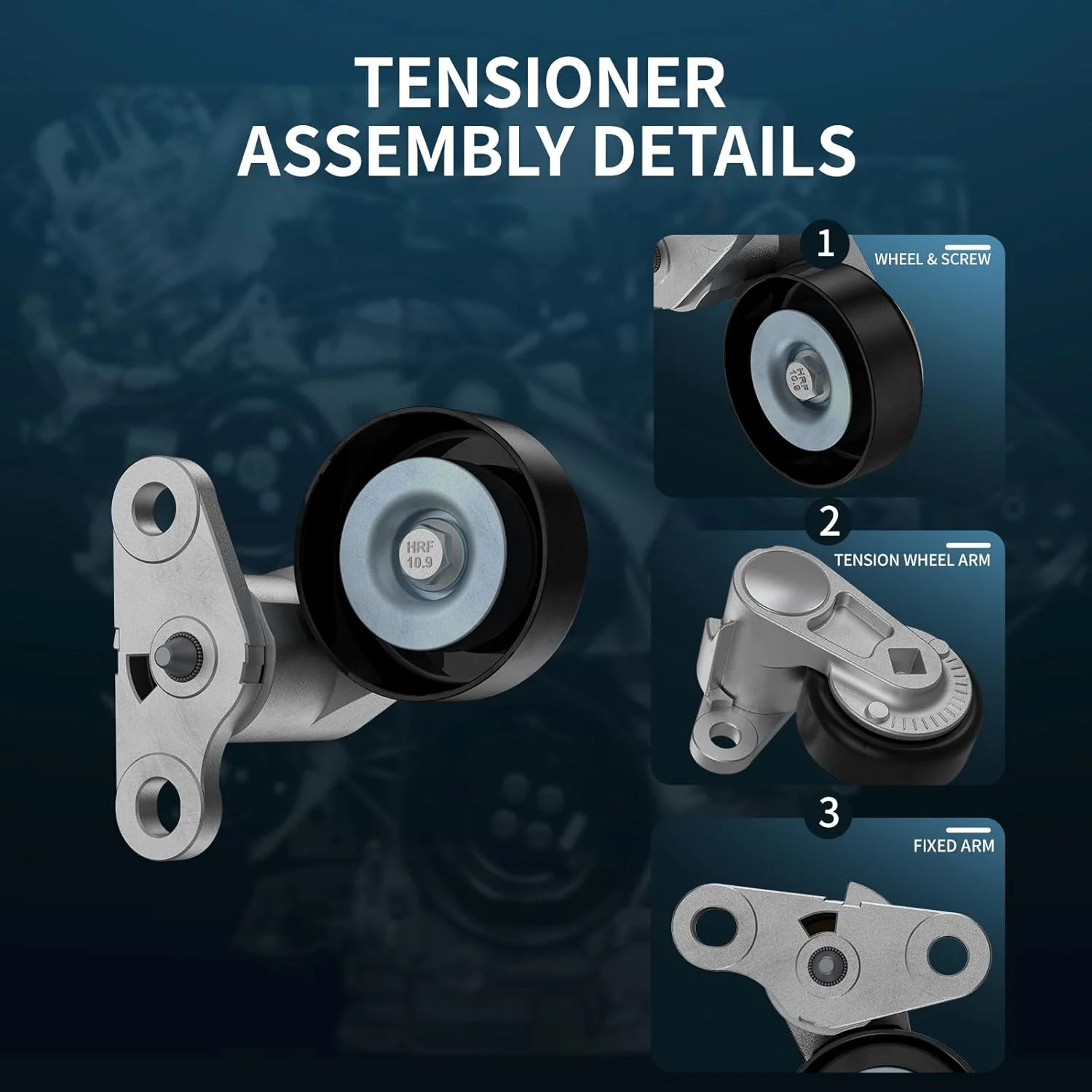 38159 A/C Belt and Tensioner Kit Compatible with Gmc Yukon 2000-2008, Sierra 199