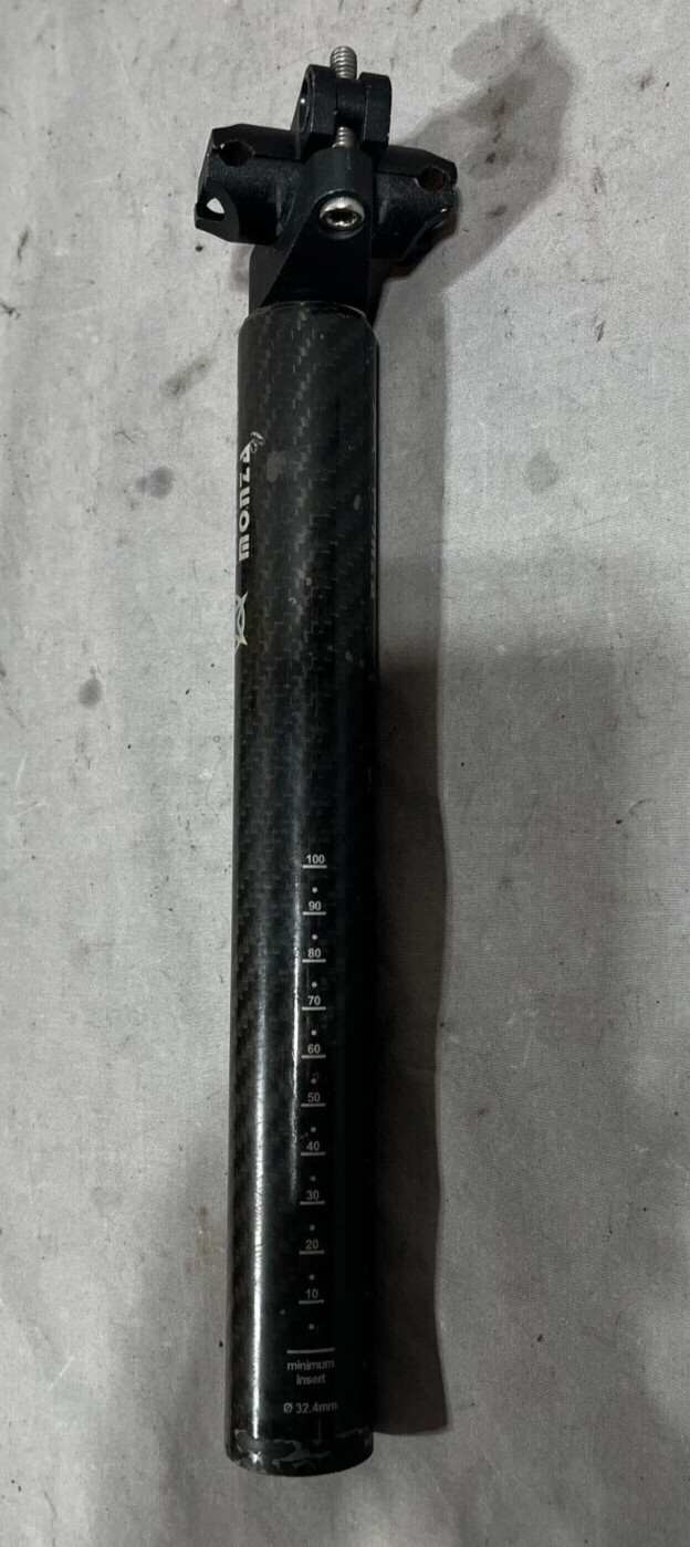 Stella Azzurra Monza 32.4mm x 275mm Black Carbon Fiber Seatpost Fast Shipping