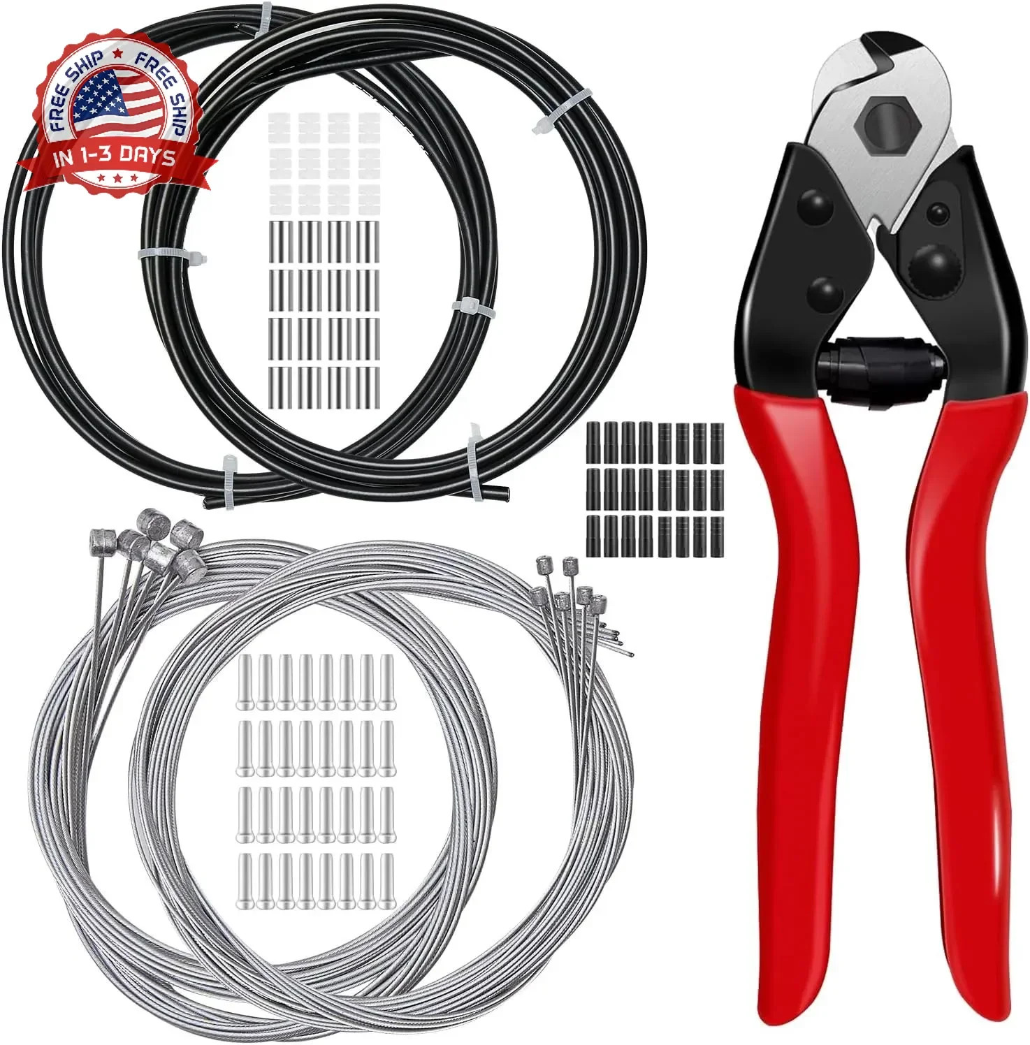103Pcs Bike Brake Cable Kit with Stainless Steel Bike Cable Cutter,Brake Cable a