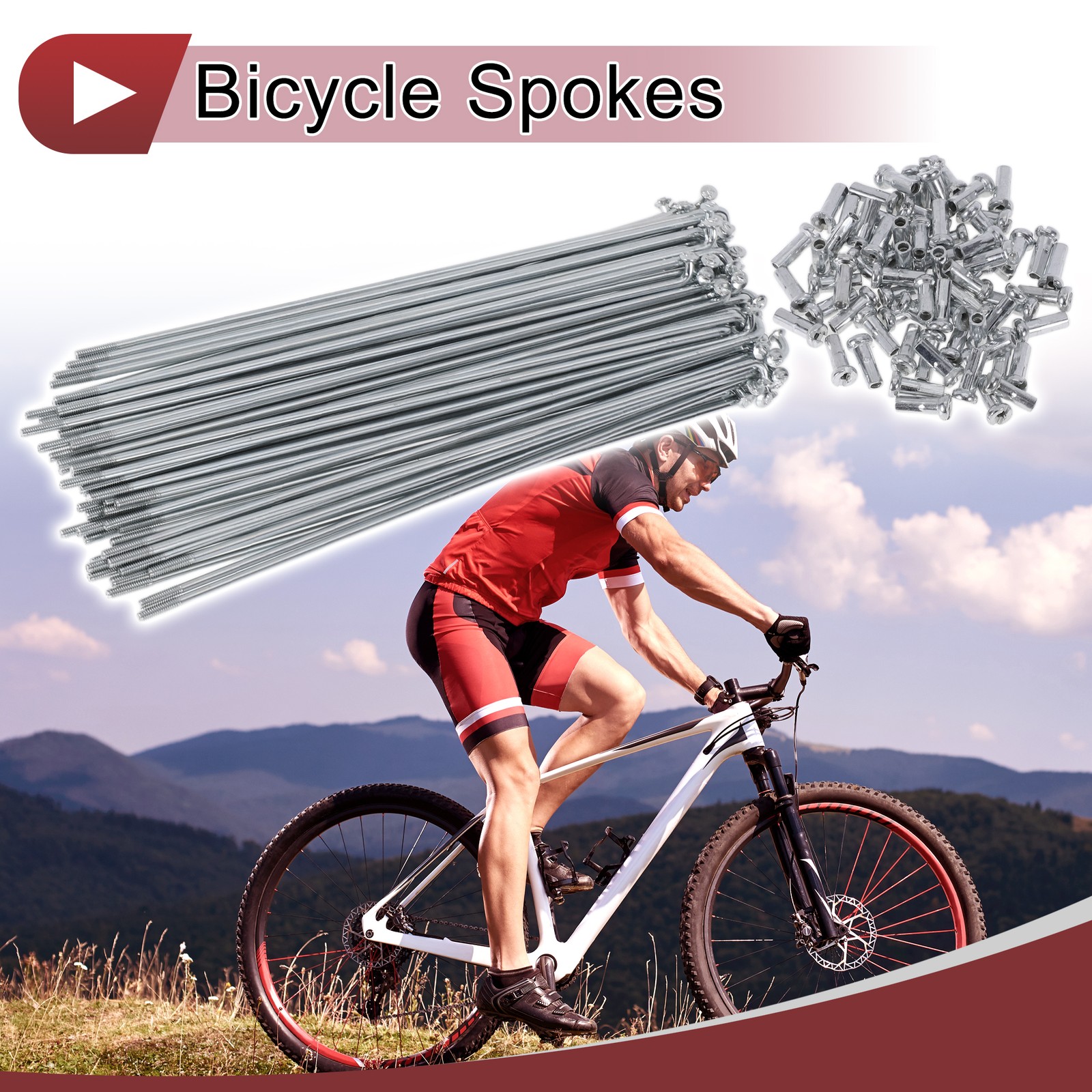 72 Set 14G Bicycle Spokes 145mm Bike Wheel Spokes Carbon Steel Galvanized