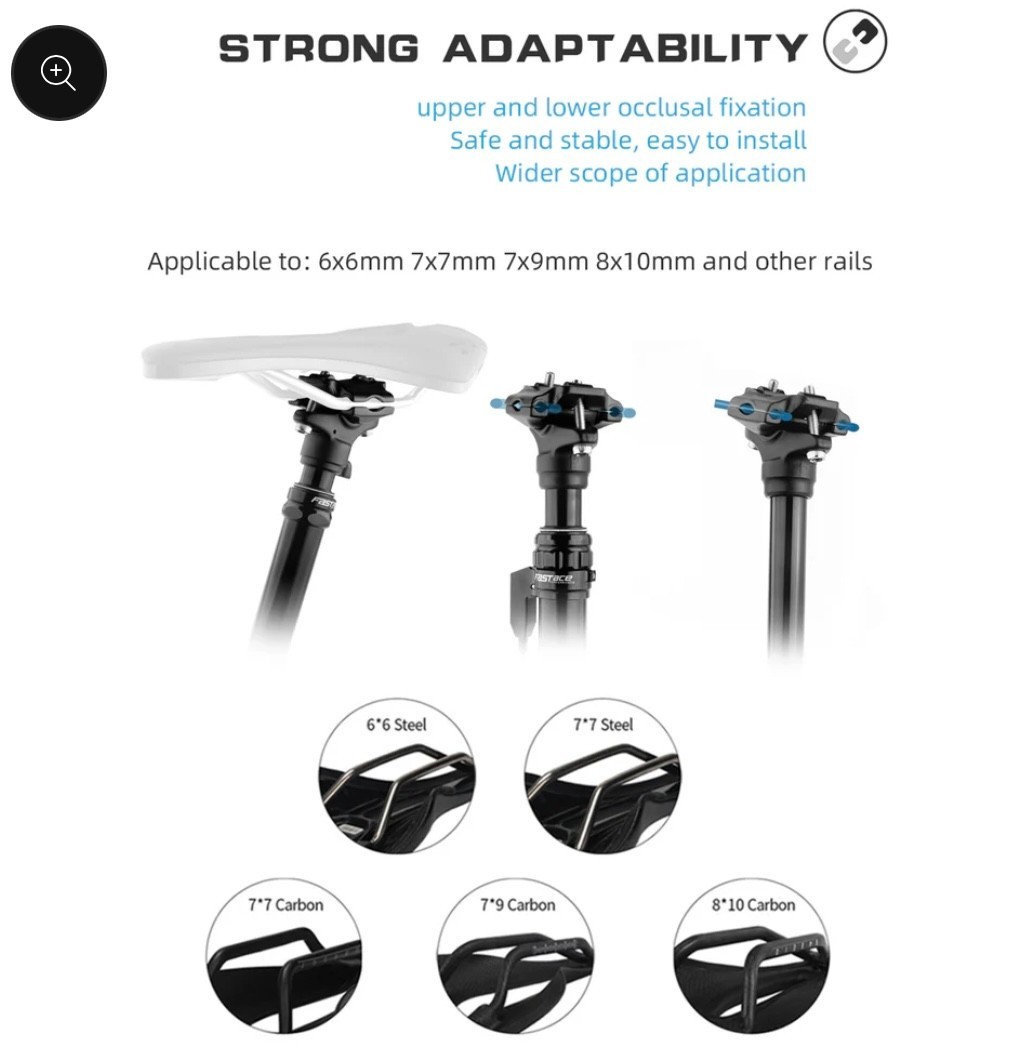 Adjustable Bicycle Dropper Seat Post MTB 125mm Travel 27.2/30.9/31.6mm