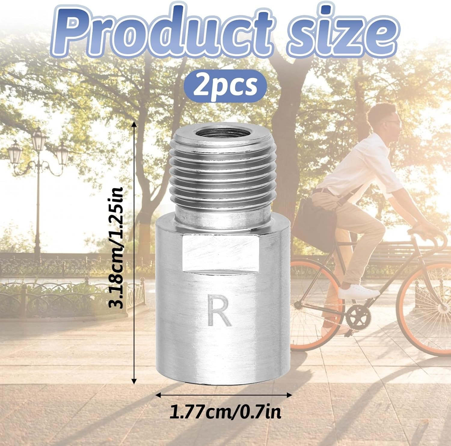 Bike Pedal Extenders 1 Pair Steel 9/16″ Spindle Adapter Extend 20mm 0.79in