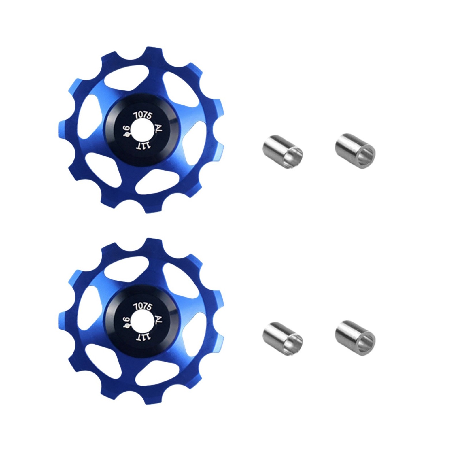 2Pcs Blue Rear Derailleur Pulley Wheel Set 11T Ceramic Bearing Bicycle Parts