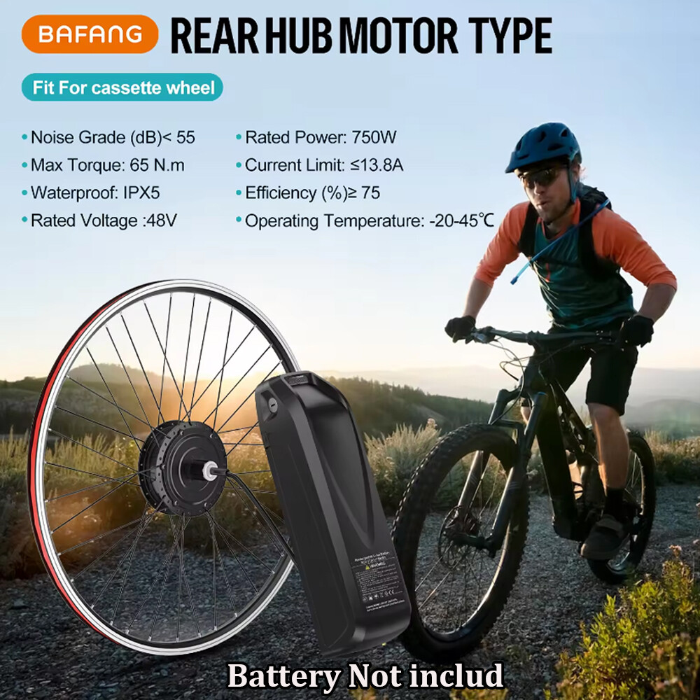 Bafang 48V 750W Rear Hub Motor Electric Bicycle Conversion Kit 26in 27.5in 700C