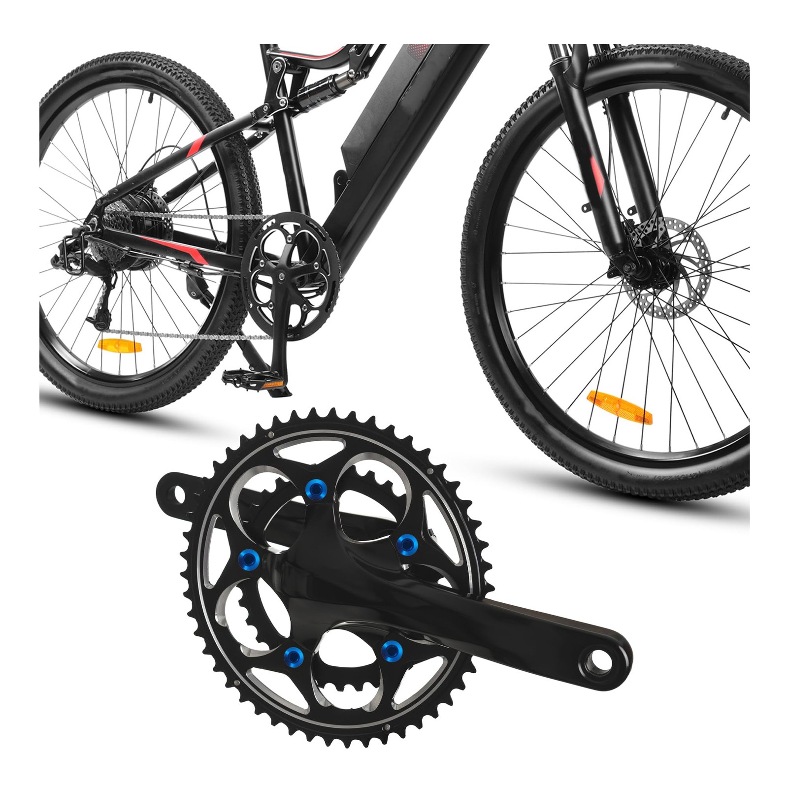 5PCS M8 Chainring Bolts, 7075 Aluminum Alloy Bike Crankset Screws, Single Cha…