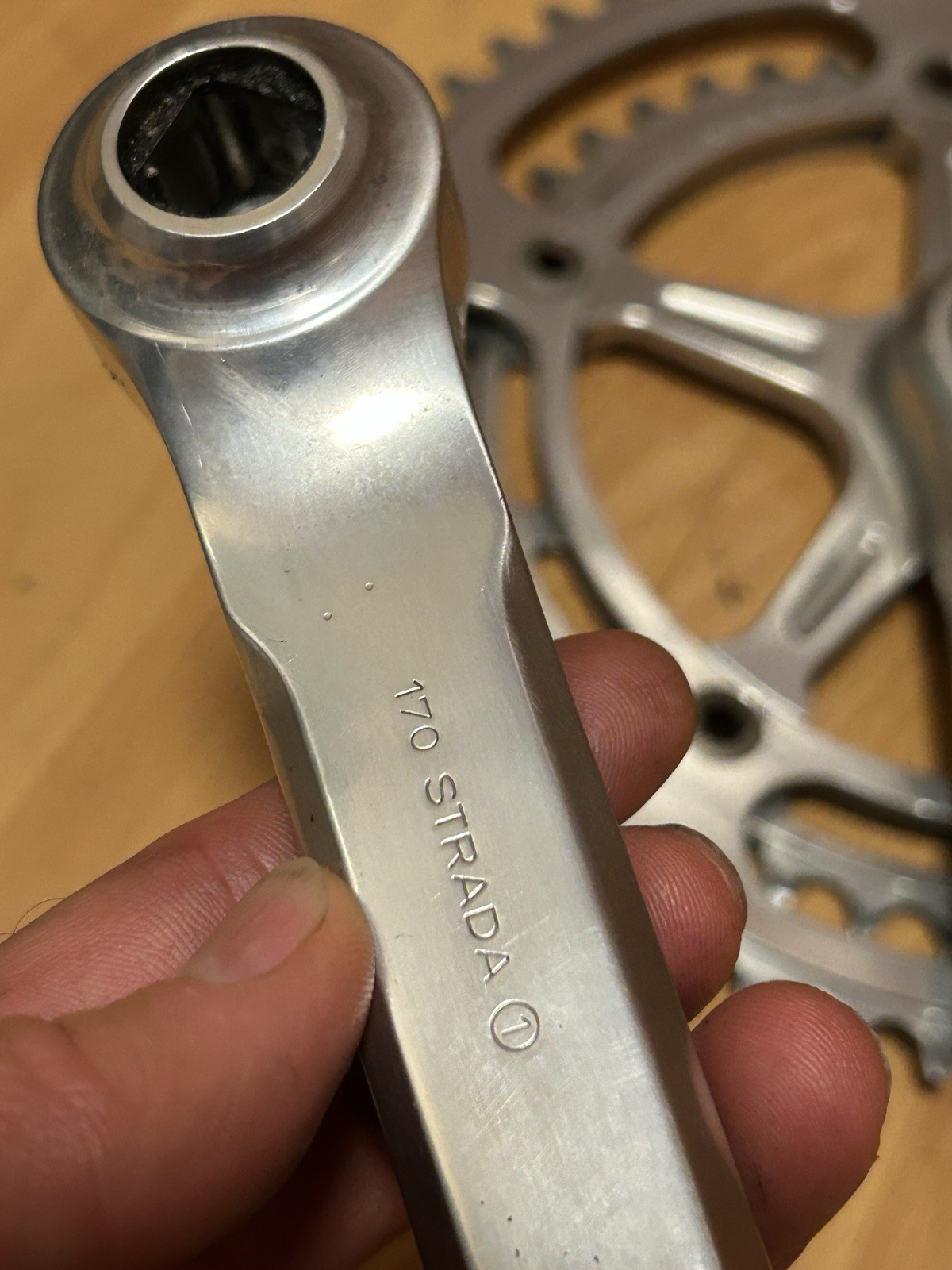 Vintage Campagnolo Super Record 170 Crankset 1049/A Double 52 42 Square Taper