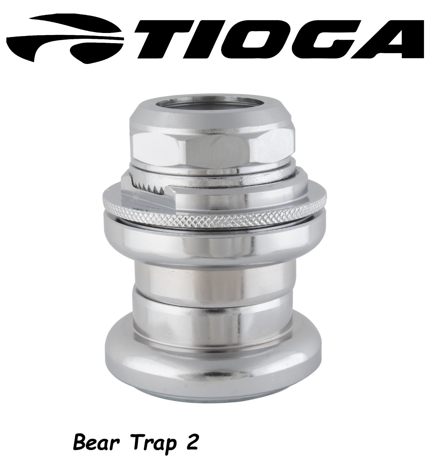 Tioga Bear Trap 2 headset for a 1″ threaded fork – 32.7×26.4 Chrome Plated – NEW