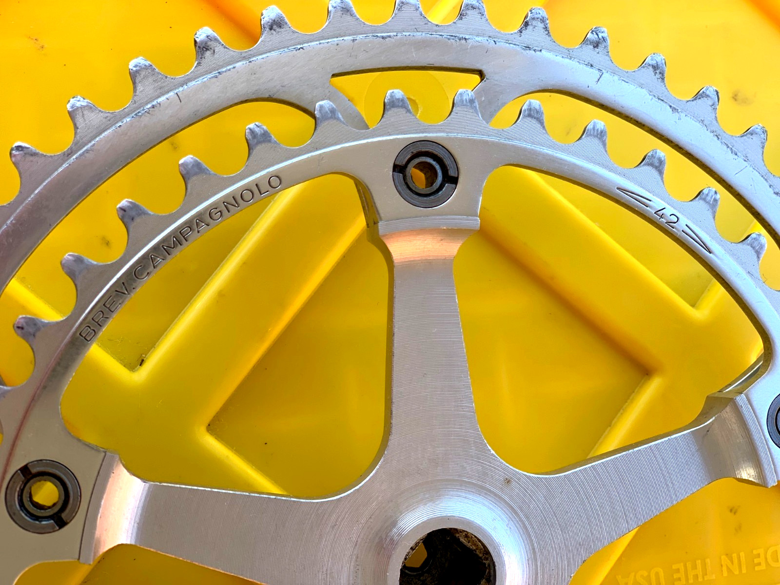Vintage 80s CAMPAGNOLO SUPER RECORD STRADA Double Crankset 170mm 52/42 Road Bike